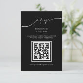 Moderne Schwarz-Weiß-QR-Code-Hochzeitkarte für RSV Begleitkarte (Stehend Vorderseite)