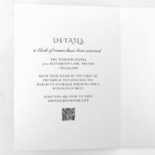 Moderne Schwarz-Weiß-QR-Code Klassische Hochzeit Dreifach Gefaltete Einladung (Innen Erste Seite)