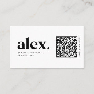Moderne Schwarz-Weiß-QR-Code-Logo Visitenkarte