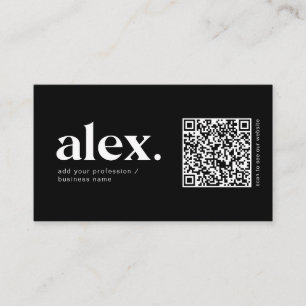 Moderne Schwarz-Weiß-QR-Code-Logo Visitenkarte