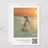Moderne Schwarz-Weiß-QR-Foto-Hochzeit Einladung (Rückseite)