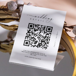 Moderne Schwarz-Weiß-QR-Hochzeit Begleitkarte