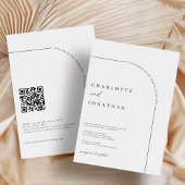 Moderne Schwarz-Weiß-QR-Hochzeit Einladung