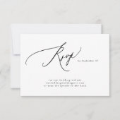 Moderne Schwarz-Weiß-QR-Hochzeit RSVP Karte (Vorderseite)