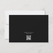 Moderne Schwarz-Weiß-QR-Hochzeit RSVP Karte (Rückseite)