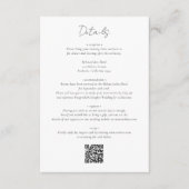 Moderne Schwarz-Weiß-QR-Hochzeiten Begleitkarte (Vorderseite)