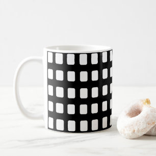 Moderne Schwarz-Weiß-Quadrate Kaffeetasse