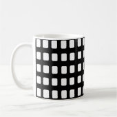 Moderne Schwarz-Weiß-Quadrate Kaffeetasse (Links)