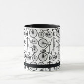 Moderne Schwarz-Weiß-Radmuster-Tasse Tasse (Zentrum)