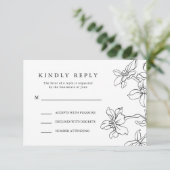 Moderne Schwarz-Weiß-Reaktion, Hochzeit RSVP Karte (Stehend Vorderseite)