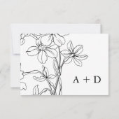 Moderne Schwarz-Weiß-Reaktion, Hochzeit RSVP Karte (Rückseite)