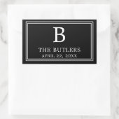 Moderne Schwarz-Weiß-rechteckige Aufkleber (Tasche)