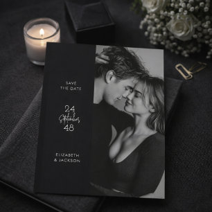 Moderne Schwarz-Weiß-Redaktions-Foto Speichert das Save The Date