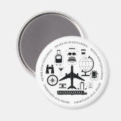 Moderne Schwarz-Weiß-Reiseobjekte Motive Magnet (Vorderseite/Rückseite)