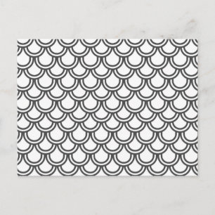 Moderne Schwarz-Weiß-Retro-Kamm-Muster Postkarte
