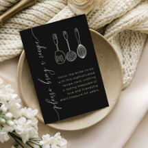 Moderne Schwarz-Weiß-Rezept-Brautparty