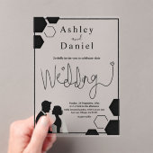 Moderne Schwarz-Weiß-Romantik-Hochzeit Acryleinladungen (Insitu (Handheld))