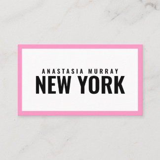 Moderne Schwarz-weiß rosa Minimalistisch Luxus Bou Visitenkarte