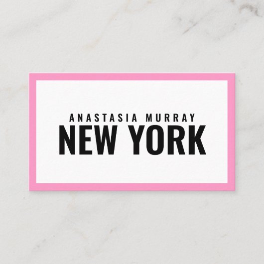Moderne Schwarz-weiß rosa Minimalistisch Luxus Bou Visitenkarte (Vorderseite)