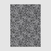 Moderne Schwarz-Weiß-Rosen Chic Floralmuster Seidenpapier (Vorderseite)