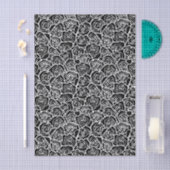 Moderne Schwarz-Weiß-Rosen Chic Floralmuster Seidenpapier (Handwerk)
