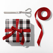 Moderne Schwarz-Weiß-Rot karierte Geschenkpapier