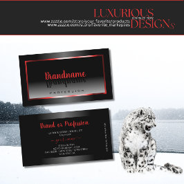 Moderne Schwarz-Weiß-Rot-Rahmen Elegant Visitenkarte