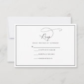 Moderne Schwarz-Weiß-RSVP-Karte RSVP Karte (Vorderseite)