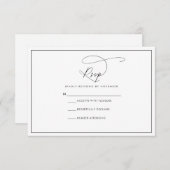 Moderne Schwarz-Weiß-RSVP-Karte RSVP Karte (Vorne/Hinten)