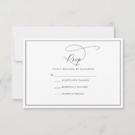 Moderne Schwarz-Weiß-RSVP-Karte RSVP Karte