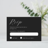 Moderne Schwarz-Weiß-RSVP-Karte RSVP Karte (Stehend Vorderseite)