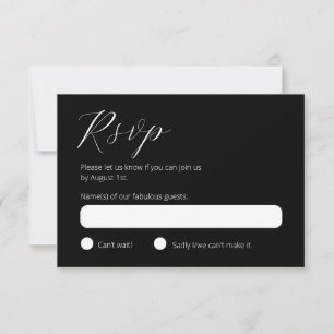 Moderne Schwarz-Weiß-RSVP-Karte RSVP Karte