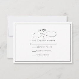 Moderne Schwarz-Weiß-RSVP-Karte RSVP Karte