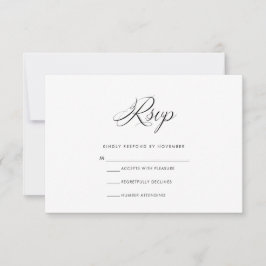 Moderne Schwarz-Weiß-RSVP-Karte RSVP Karte