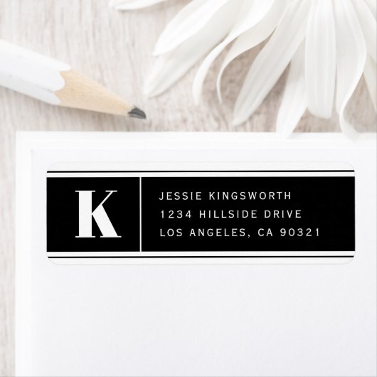 Moderne Schwarz-Weiß-Rücksendeadresse (Insitu)