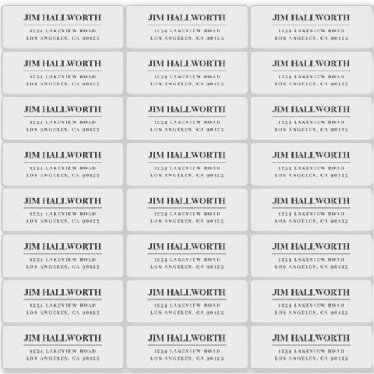 Moderne Schwarz-Weiß-Rücksendeadresse Aufkleber (Vorderseite)