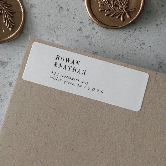 Moderne Schwarz-Weiß-Rücksendeadressen-Aufkleber