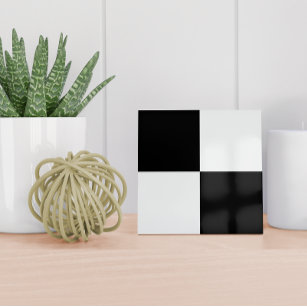 Moderne Schwarz-Weiß-Schachtel-Keramik Fliese