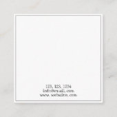 Moderne Schwarz-Weiß-Schädel-Rose Tattoo Artist Quadratische Visitenkarte (Rückseite)