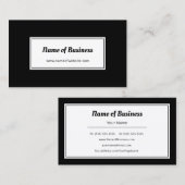 Moderne Schwarz-Weiß-Schlichte und einfache Websit Visitenkarte (Vorne/Hinten)