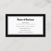 Moderne Schwarz-Weiß-Schlichte und einfache Websit Visitenkarte (Rückseite)