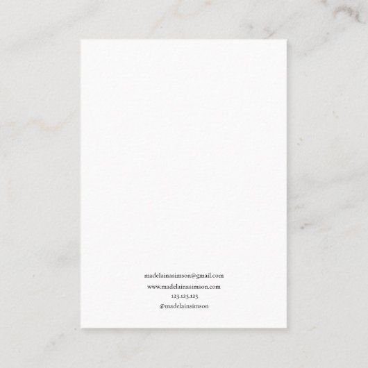 Moderne Schwarz-Weiß-Schmucksortierung Visitenkarte (Rückseite)