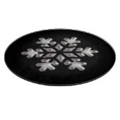 Moderne Schwarz-Weiß-Schneeflocke Schneidebrett (Ecke)