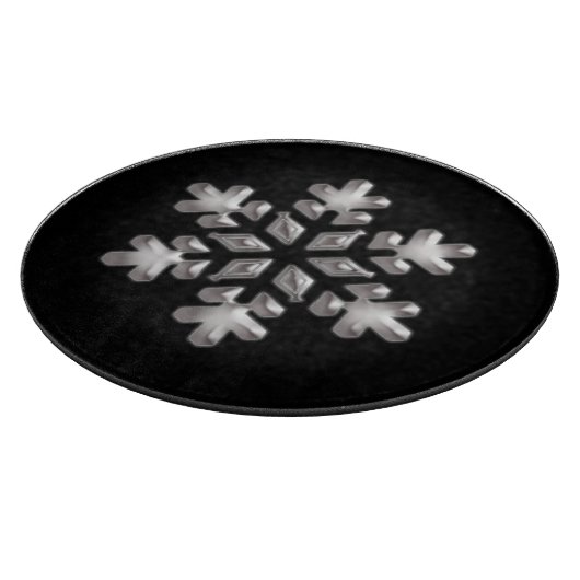 Moderne Schwarz-Weiß-Schneeflocke Schneidebrett (Ecke)