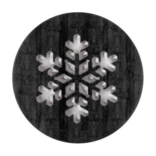 Moderne Schwarz-Weiß-Schneeflocke Schneidebrett (Vorderseite)