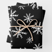 Moderne Schwarz-Weiß-Schneeflocken-Geschenk Geschenkpapier Set (Beispiel)