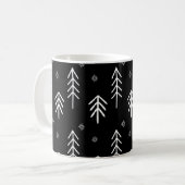Moderne Schwarz-Weiß-Schneeflocken Muster Kaffee M Kaffeetasse (Vorderseite Links)