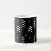 Moderne Schwarz-Weiß-Schneeflocken Muster Kaffee M Kaffeetasse (Mittel)