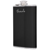 Moderne Schwarz-Weiß-Schrift Flachmann (Links)