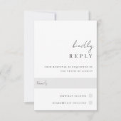 Moderne Schwarz-Weiß-Schrift-Hochzeit RSVP Karte (Vorderseite)